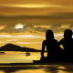 couple at sunset beach